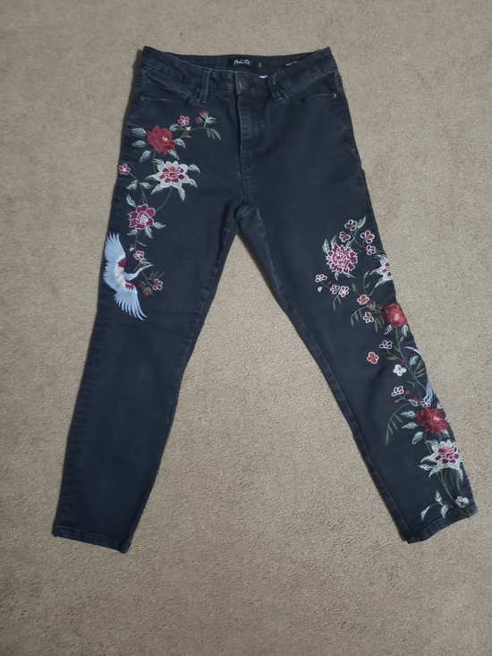Nanette Lepore Denim - Nanette Lepore - Dark Skinny Jeans with Beautiful Embroidery
